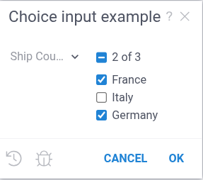Multiple Choices example