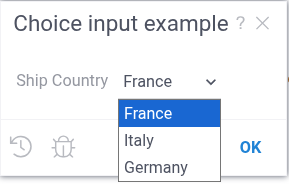 Single Choices example